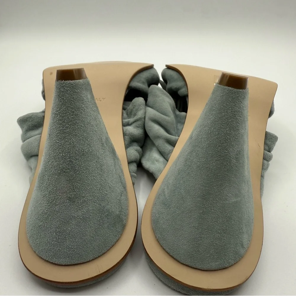 Ann Klein Collection Blue Suede Knot Mules Elegant Slip On Open Toes Sandals - Picture 11 of 12